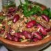 Салат с печенью, грибами и фасолью
