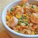 Креветки с рисом и зеленым горошком
