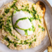 Пшенная каша с яйцом пашот, пармезаном и базиликовым маслом
